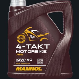 تصویر روغن موتور سیکلت مانول مدل 10w-40 حجم ۴ لیتری Mannol motorcycle oil model 10w-40 4 liter