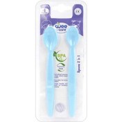 تصویر قاشق سیلیکونی آبی وی کر Wee Care مدل U202 بسته 2 عددی 