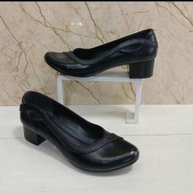 تصویر کفش مجلسی زنانه 3 سانت چرم کد 502 