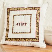 تصویر بالش سفيد خردل طرحدار X Arslantepe آنسور كاراجا هوم 9144 