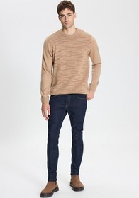 تصویر پلیور مردانه کلاسیک یقه استاندارد بژ MELANGE ژاکت مردان AC&Co / Altınyıldız Classics 