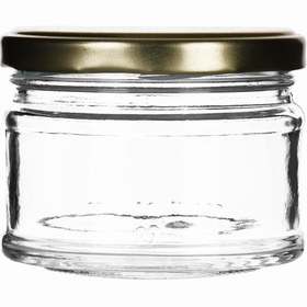 تصویر جار شیشه ای استوانه ای ۶۰ عددی با درب فلزی سایز ۲ 
