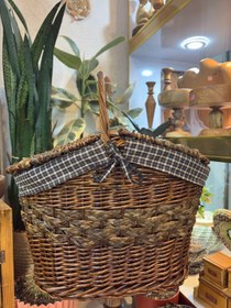 تصویر سبدپیک نیک حصیری طرح کلبه 