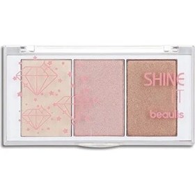 تصویر پالت هایلایتر ، برانزر و رژگونه بیولیس مدل شاین ایت BEAULIS SHINE IT STROBING PALETTE