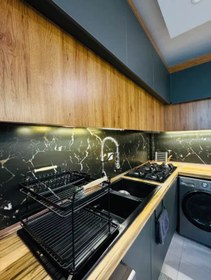 تصویر کابینت دوپله دورنگ هایگلاس ام دی اف کدfg۳۸۸ 