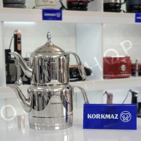 تصویر کتری قوری استیل کرکماز ترکیه مدل Cintemani کدA211 ا korkmaz Cintemani teapot set a211 korkmaz Cintemani teapot set a211