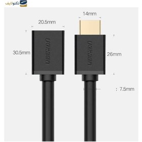 تصویر کابل افزایش طول HDMI یوگرین HD107 مدل 10146 طول 5 متر UGREEN HD107 10146 HDMI Male to Female Extension Cable