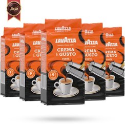 تصویر پودر قهوه لاوازا lavazza مدل کرما اِ گاستو فورته Crema e gusto forte وزن 250 گرم بسته 5 عددی 