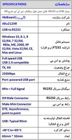 تصویر ماژول مبدل سریال USB به RS232 آبی برد ABu212AR 