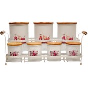 تصویر ست پاسماوری 7 پارچه مدل P6007 به همراه استند 