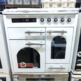 تصویر اجاق گاز چند درب طرح فر رو استیل 