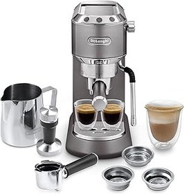 تصویر Delonghi Dedica Arte Espresso Machine - نازل شیر شیر Mylatteart ، گره بخار دقیق ، دستمال فلزی شامل ، خاکستری - ایجاد اسپرسو کامل ، کاپوچینو و لاته در خانه - EC885.Gy DeLonghi Dedica Arte Espresso Machine - MyLatteArt Milk Foam Nozzle, Precision Steam Wand, Steel Tamper Included, Grey - Create Perfect Espresso, Cappuccinos, and Latte Art at Home - EC885.GY