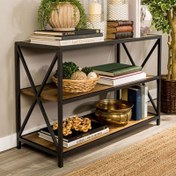 تصویر میز کنسول چوب فلز مدل مهرو - سفید / مشکی Mahroo model wood & metal console table