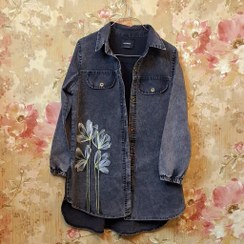 تصویر شومیز مانتویی جین مدل یاس کد 510 