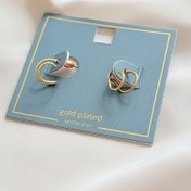 تصویر گوشواره نیم حلقه ای با روکش طلا 