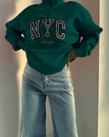 تصویر دورس نیم زیپ پفکی - سبز 