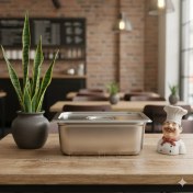 تصویر لگن بن‌ماری استیل ۱/۳ عمق ۱۵ سانتی‌متر مکث سیلور (Max Silver) ظرف تاپینگ استیل سایز ۱/۳ عمق استاندارد - ضدزنگ و مقاوم