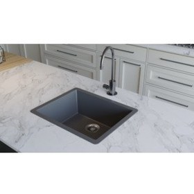 تصویر شستشو سینک آشپزخانه گرانیتی مشکی زیر پیشخوان لیوا 44 54 Livabo 