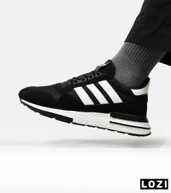 تصویر کفش کتانی مردانه مشکی سفید ADIDAS ZX 500 مدل 4824 