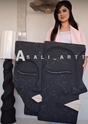 تصویر دیوارکوب برجسته زوج عاشق،پاپیه ماشه Loving couple embossed wall hanging