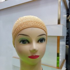 تصویر هد بند حجاب ابریشمی طلایی کد ۹۰۰۹ 