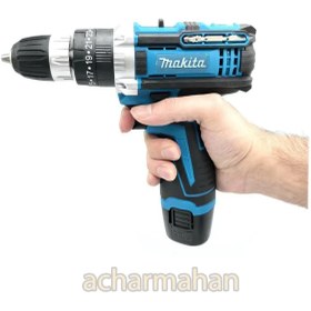 تصویر دریل شارژی ۱۸ ولت دو باتری چکشی طرح ماکیتا مدل MT182 Makita MT182 dual battery cordless hammer drill 18V