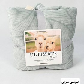 تصویر پتو گوسفندی ۲نفره طرح برجسته برگی 