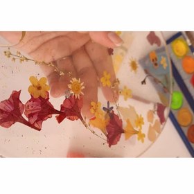 تصویر پالت رزيني زمینه شفاف - طرح گل 