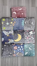 تصویر پتو دو نفره شب نما طرح ماه و ستاره 