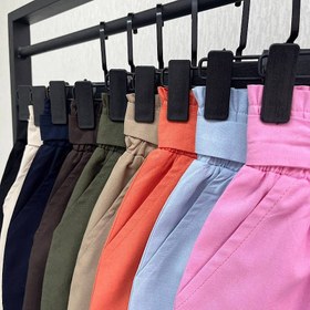 تصویر شلوارک لینن رنگی 