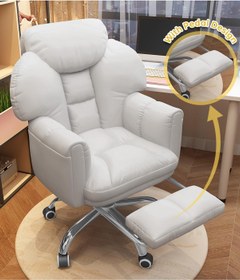 تصویر Gaming Chair Adjustable Home Office Computer Chair with Footrest Ergonomic Study Gamer Chairs Recline Chair with Wide Backrest Beige - ارسال 10 الی 15 روز کاری 