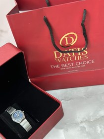 تصویر ساعت مچی زنانه اورجینال داتیس صفحه سرمه ای موتورژاپن Datis original women's wrist watch, motor Japan model D8151L, silver dial