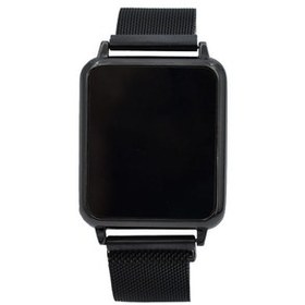 تصویر ساعت مچی دیجیتالی بند حصیری مشکی ا Black straw strap digital wristwatch Black straw strap digital wristwatch