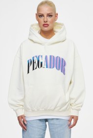 تصویر هودی سفید پشت چاپدار PEGADOR Pegador white back print hoodie