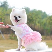 تصویر لباس بهاری شکوفه دار مخصوص سگ و گربه 