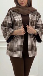 تصویر کت پائیزه ی ماهک - طوسی مشکی / فری سایز از ۳۸ تا ۴۸ 