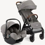 تصویر ست کالسکه و کریر پکت پرو جویی طوسی Pact pro Joie & I snug 2 pebble 