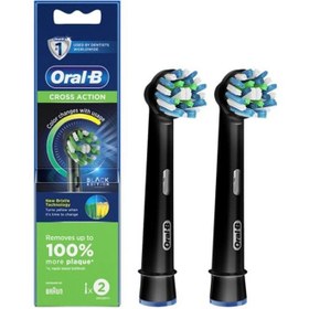 تصویر سر برس جایگزین کراس اکشن مدل EB50BRB-2، بسته ۲ عددی، رنگ مشکی برند oral-b EB50BRB-2 CrossAction Replacement Brush Head, 2 Count, Black