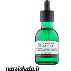 تصویر سرم آبرسان و صاف کننده و درخشان کننده پوست بادی شاپ the body shop tea tree anti-imperfection daily solution