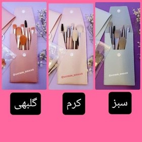 تصویر ست مینی براش 8 تایی به همراه کیف شفاف Makeup Mini Brushes Set 8Pcs