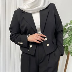 تصویر کراپ کت مانا - موکا شکلاتی / فری سایز 