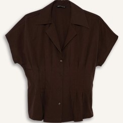 تصویر شومیز زنانه قهوه ای دفکتو 