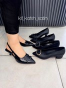 تصویر ست کیف و کفش زنانه سایز ۳۷ و ۳۸ پاشنه کوتاه راحتی ساتین 