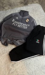 تصویر سویشرت ورزشی مردانه نیم زیپ طوسی 