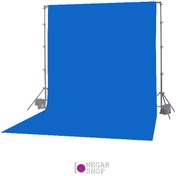 تصویر فون عکاسی آبی کروماکی جنس شطرنجی سوزنی ابعاد 3×5 متر Blue chromakey checkered or needle Backdrop