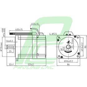 تصویر استپ موتور انکودردار 45 کیلوگرم بر سانتی متر نما 34 برند لیدشاین مدل 86CM45-BZ StepperMotor Leadshine 86CM45-BZ