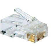 تصویر کانکتور RJ45 cat 6 پلاستیکی مارک AMP بسته ۱۰۰ عددی 