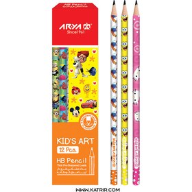 تصویر مداد مشکی طرح دار آریا Arya 3047 بسته ۱۲ عددی ا Arya 3047 Black Pencil Pack Of 12 Arya 3047 Black Pencil Pack Of 12