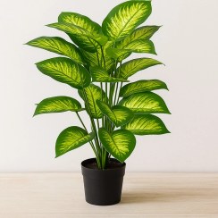 تصویر درختچه آپارتمانی مصنوعی دیفن‌باخیا لمسی ۲۴ برگ 