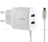 تصویر شارژر دیواری و کابل تایپ سی باوین Bavin PC521Y Type-C Charger 